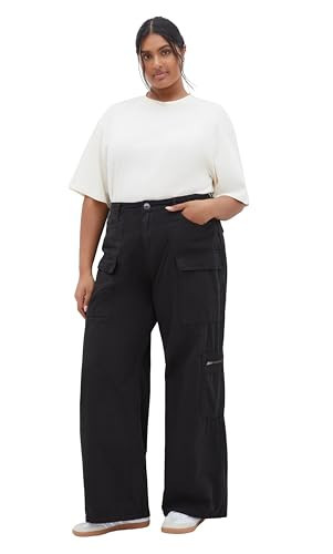 City Chic Women's Plus Size Pant-Mila Cargo, Black, 20 | Amazon (US)