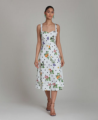 Avec Les FillesWomen's Fit & Flare Floral-Print Midi Dress | Macy's