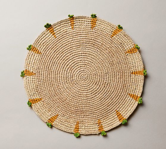 Carrot Round Handwoven Placemat, Set of 4 | Pottery Barn (US)