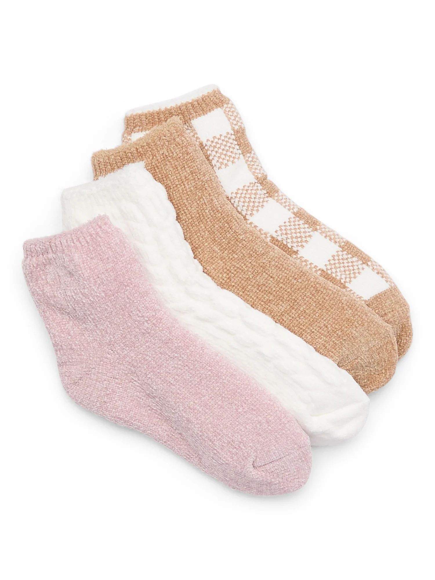 Joyspun Women's Crew Chenille Socks, 4-Pack, Fits Shoe Sizes 4-10 | Walmart (US)