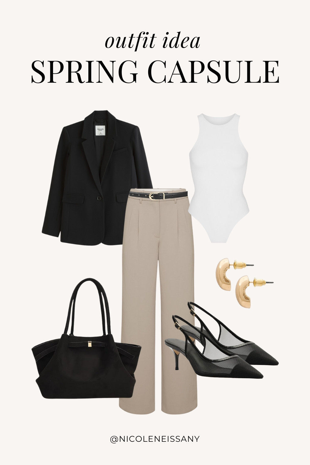 Spring outfit idea featuring my 2025 Spring Capsule Wardrobe staples | casual spring outfit, spring brunch outfit, spring date night outfit, spring date outfit, elevated casual spring outfit, spring work outfit, spring office outfit, casual spring outfit idea, spring outfits, spring shoes, 2025 spring trends, 2025 spring fashion trends, neutral capsule wardrobe, minimalist capsule wardrobe | blazer, spring jacket, spring outerwear, tailored pants, sleeveless bodysuit, slingback kitten heels, slingback heels, tote bag, spring bag trends, gold teardrop earrings

#LTKSpring #LTKPetite #LTKTravel #LTKSaleAlert #LTKShoeCrush #LTKWorkwear #LTKFindsUnder100 #LTKStyleTip #LTKFindsUnder50 #LTKSeasonal 

 