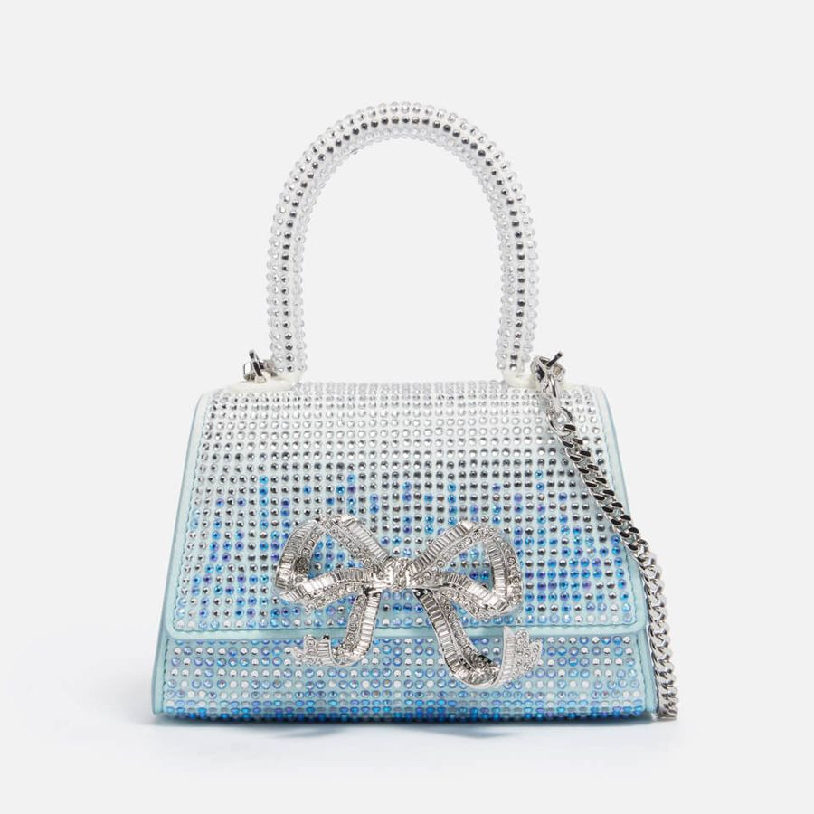 Self-Portrait Women's Ombre Rhinestone Bow Micro Bag - Blue | Coggles (Global)
