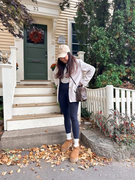 Fall Travel Outfit 🍁 love these UGG Ultra Mini Platforms I’m a 6 1/2 and got a size 6! Jacket is small petite 

#LTKSeasonal #LTKfindsunder100