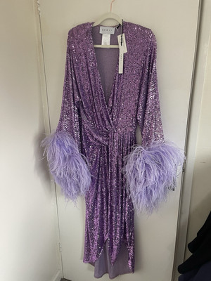 Nervi Size UK 12 Lilac Donna Sequin Draped Wrap Gown Dress  RRP €2080 New Tags | eBay US