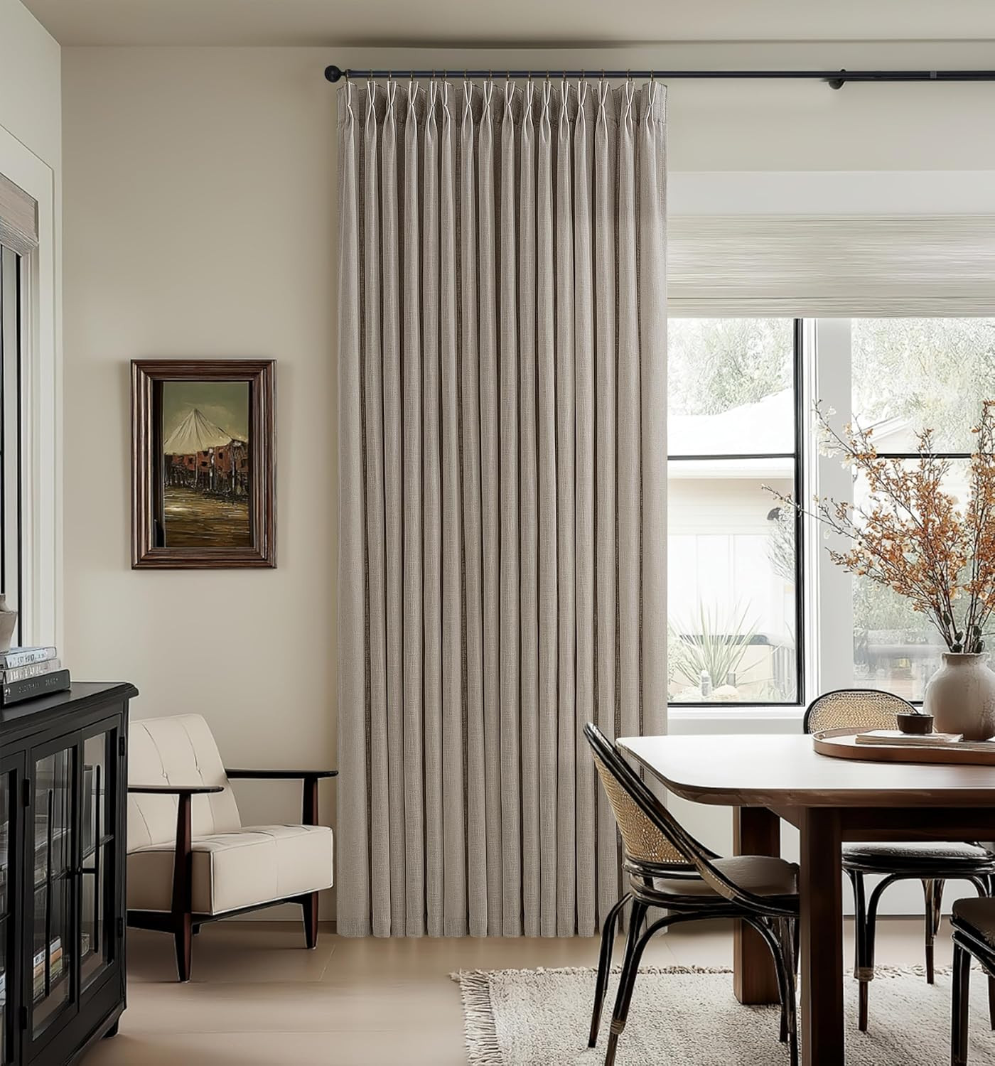 Burlywood Pinch Pleated Extra Long Semi Sheer Curtains 105 Inches Long 50W | Amazon (US)