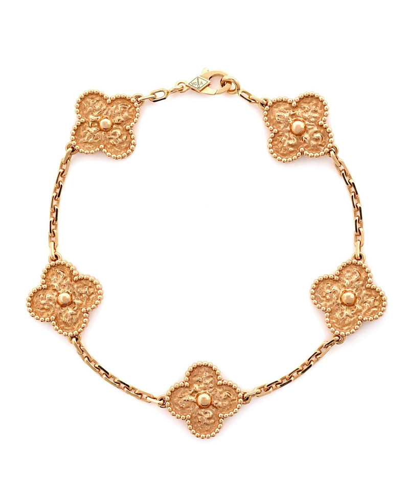 Pre-Owned Van Cleef & Arpels Vintage-Like Alhambra 5 Motifs Bracelet 18K Rose Gold | Bloomingdale's (US)