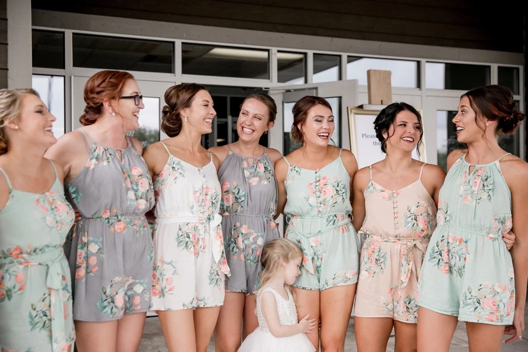 Mismatched Rompers By Silkandmore - Bridesmaids Gifts, Bridesmaid Rompers, Bridal Party Rompers, ... | Etsy (US)