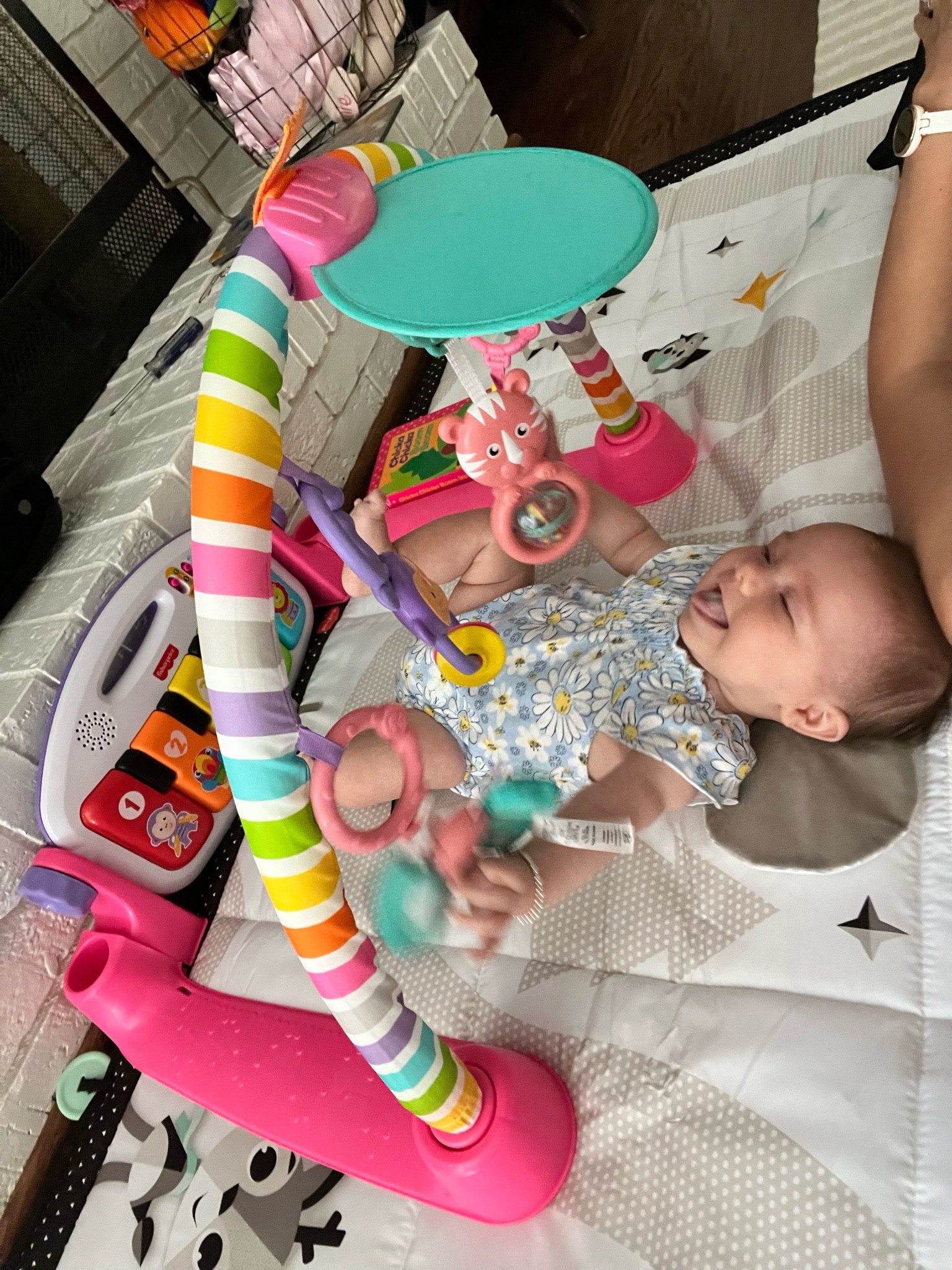 The best play mat for 3+ month old!! We spend at least an hour combined a day on this laughing, singing and cooing 🩷

#LTKBaby #LTKKids #LTKHome