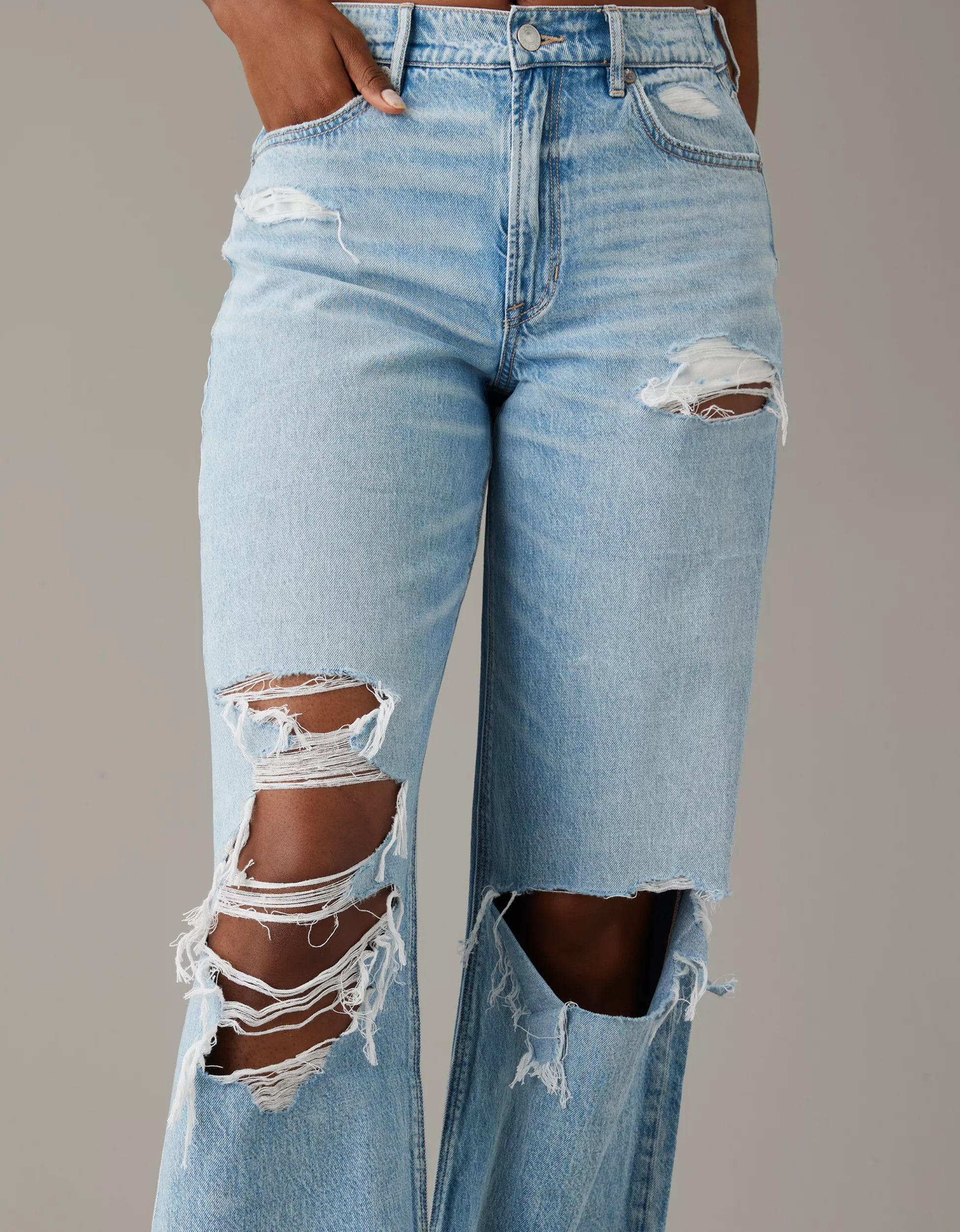 AE Dreamy Drape Super High-Waisted Baggy Wide-Leg Jean | American Eagle Outfitters (US & CA)