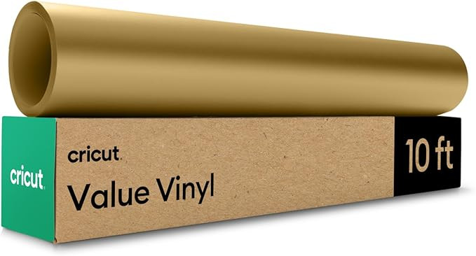 Cricut Value Permanent Vinyl, Matte Gold (12in x 10ft Roll) | Amazon (US)