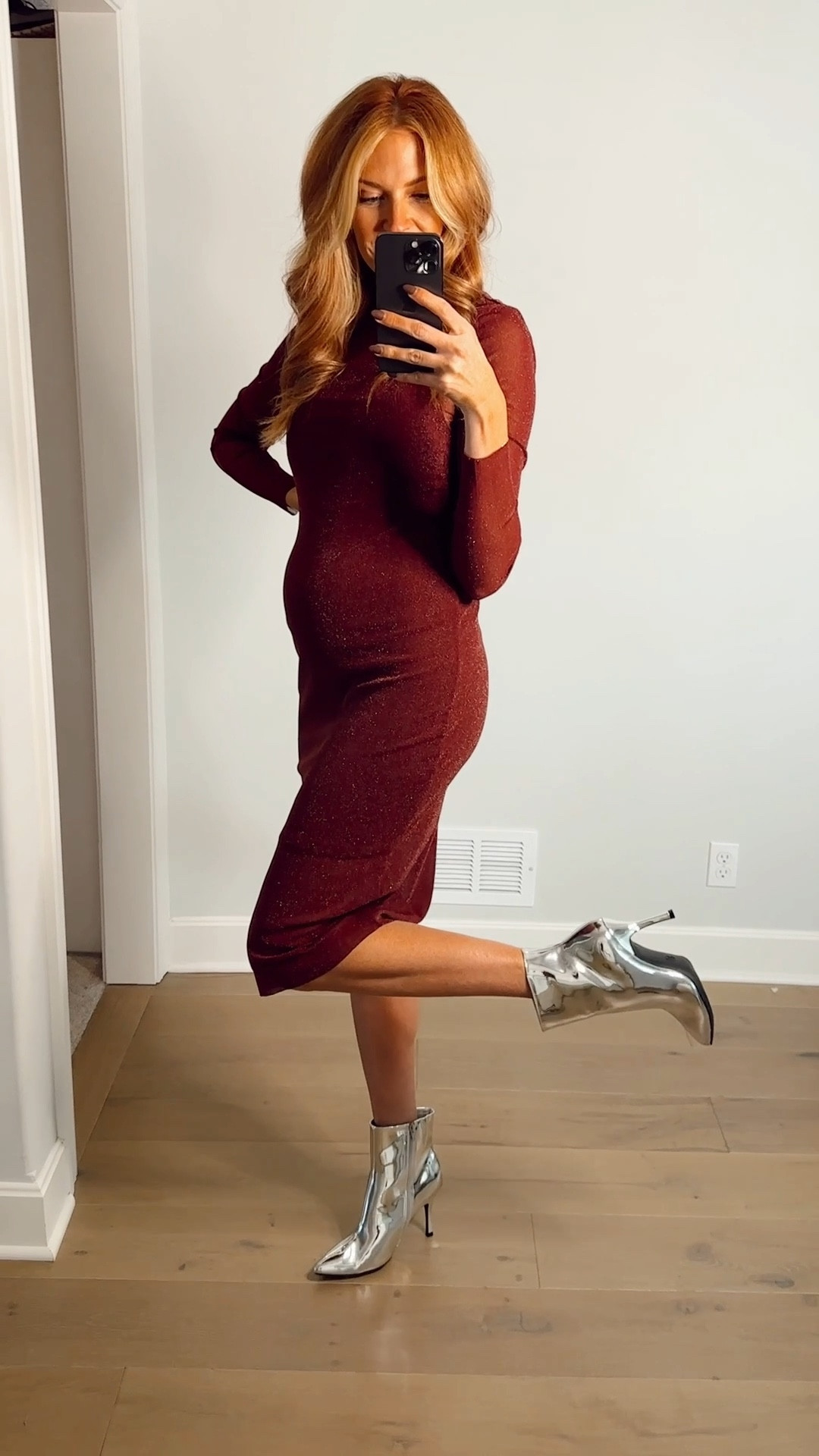 Red sparkle dress and silver booties 

#LTKsalealert #LTKSeasonal #LTKHoliday