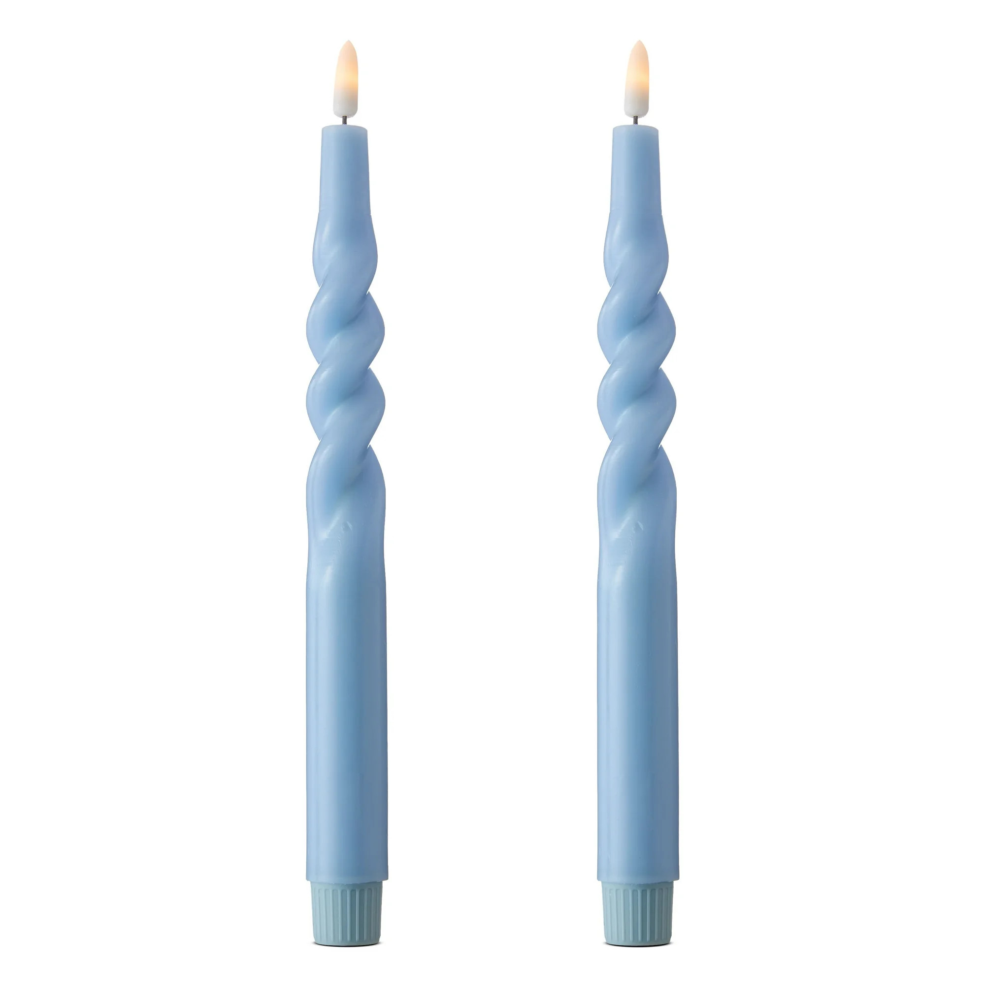 Battery Operated LED Flameless Wax Twisty Taper Christmas Candles, Light Blue, 11", 2 Count, by H... | Walmart (US)