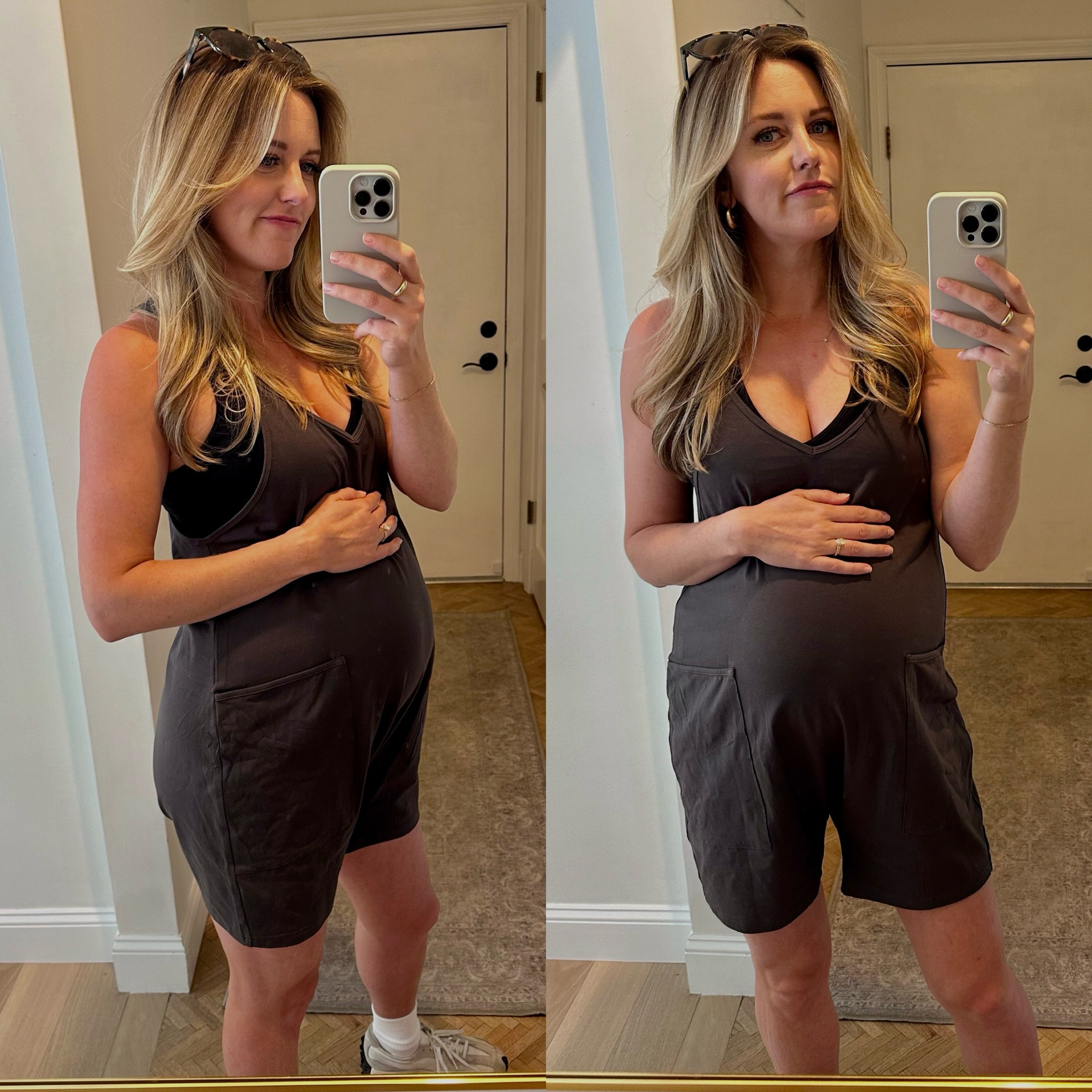 Summer maternity romper! So comfy & pockets. Neeeeed pockets with the toddler in my life  #maternity

#LTKFindsUnder50 #LTKBump #LTKSeasonal