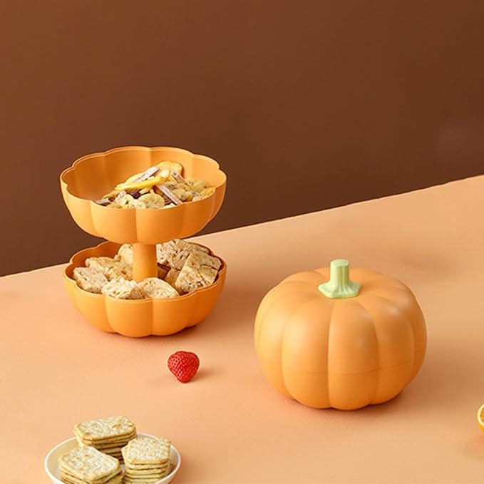 Cute Pumpkin Serving Tray with Lid, Detachable Pumpkin Shape Snack Box, Halloween Snack Tray, Nut... | Amazon (US)