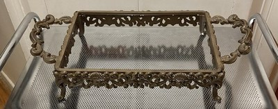 Cast Iron Metal Casserole Dish Footed Tray Stand Holder With Handles | eBay US