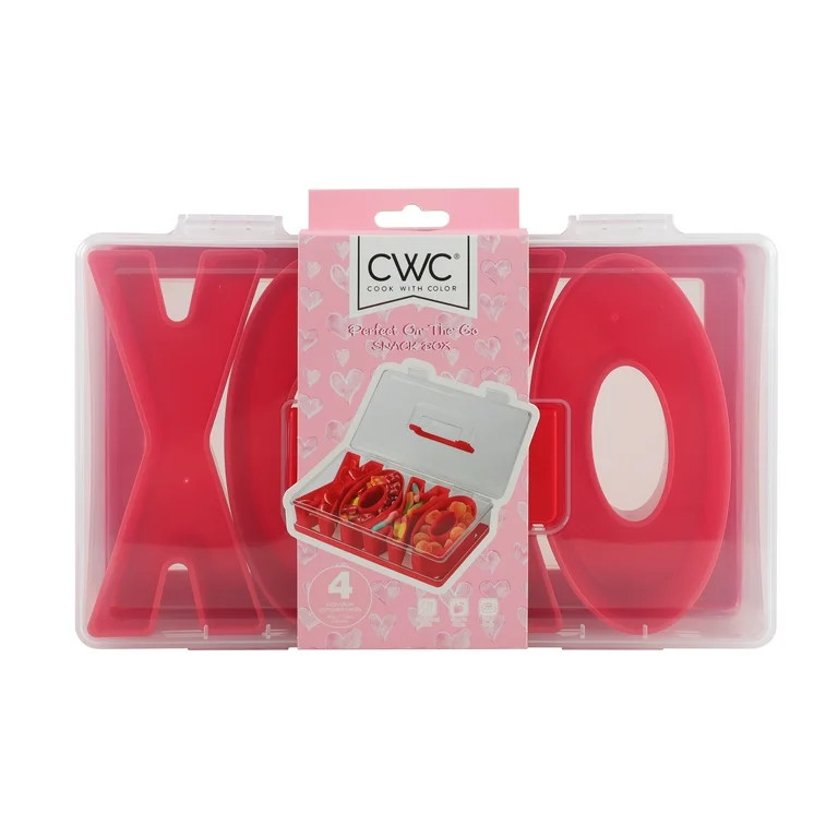 Cook With Color Valentine's Day Red Figural Plastic Snack Box, XOXO Design | Walmart (US)