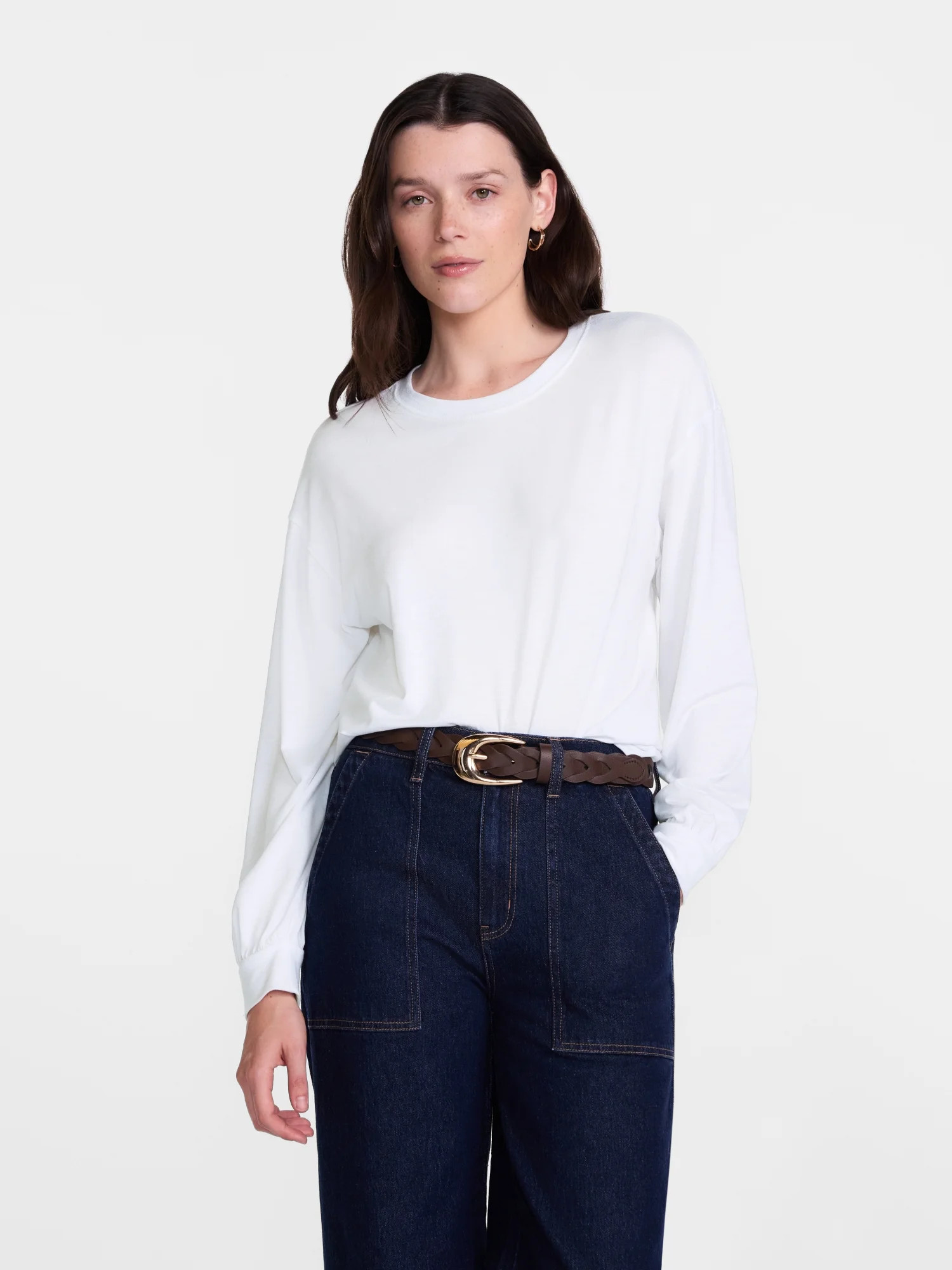 Scenario Women's Oversized Tee with Long Sleeves, Sizes XS-XXXL | Walmart (US)