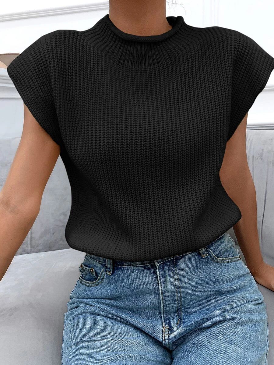 Mock-neck Solid Sweater Vest
   
      SKU: sw2107191121114425
          
          (1000+ Review... | SHEIN