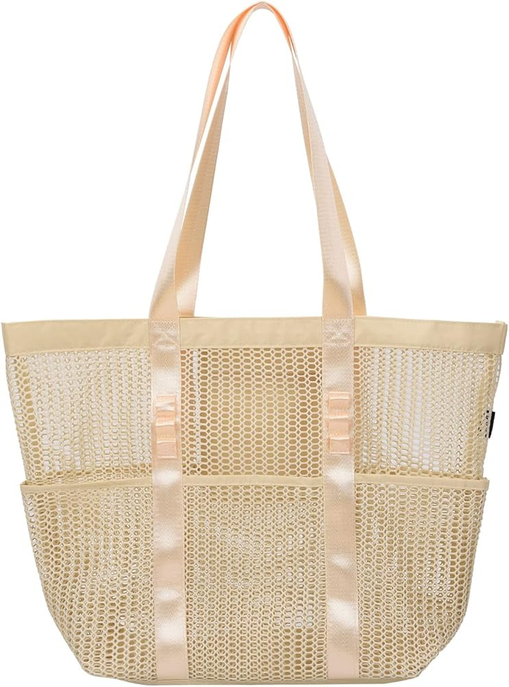 Tainehs Mesh Beach Tote Large Bag 2023 Upgrade for Women with Multiple Pockets for Family Travel ... | Amazon (US)