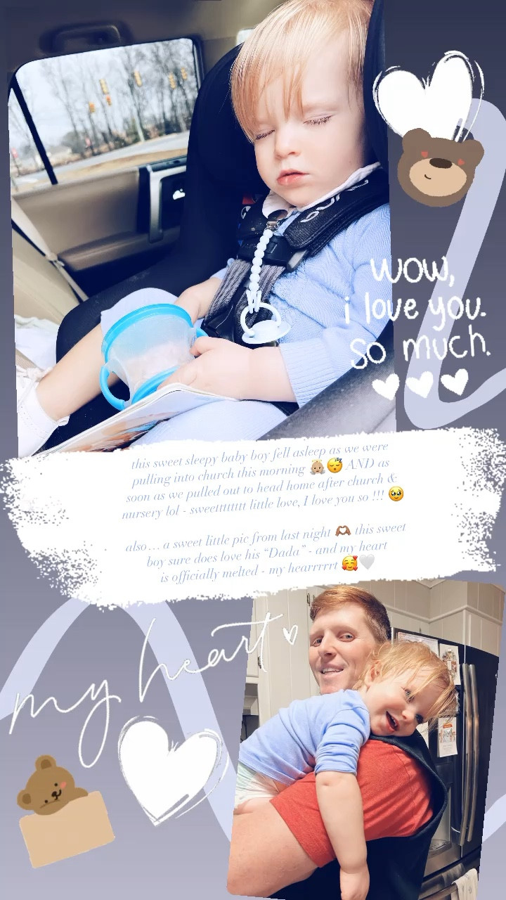 this sweet sleepy baby boy fell asleep as we were pulling into church this morning 👼🏼😴 AND as soon as we pulled out to head home after church & nursery lol - sweetttttttt little love, I love you so !!! 🥹

also… a sweet little pic from last night 🫶🏽 this sweet boy sure does love his “Dada” - and my heart 
is officially melted - my hearrrrrt 🥰🤍

#LTKfamily #LTKbaby