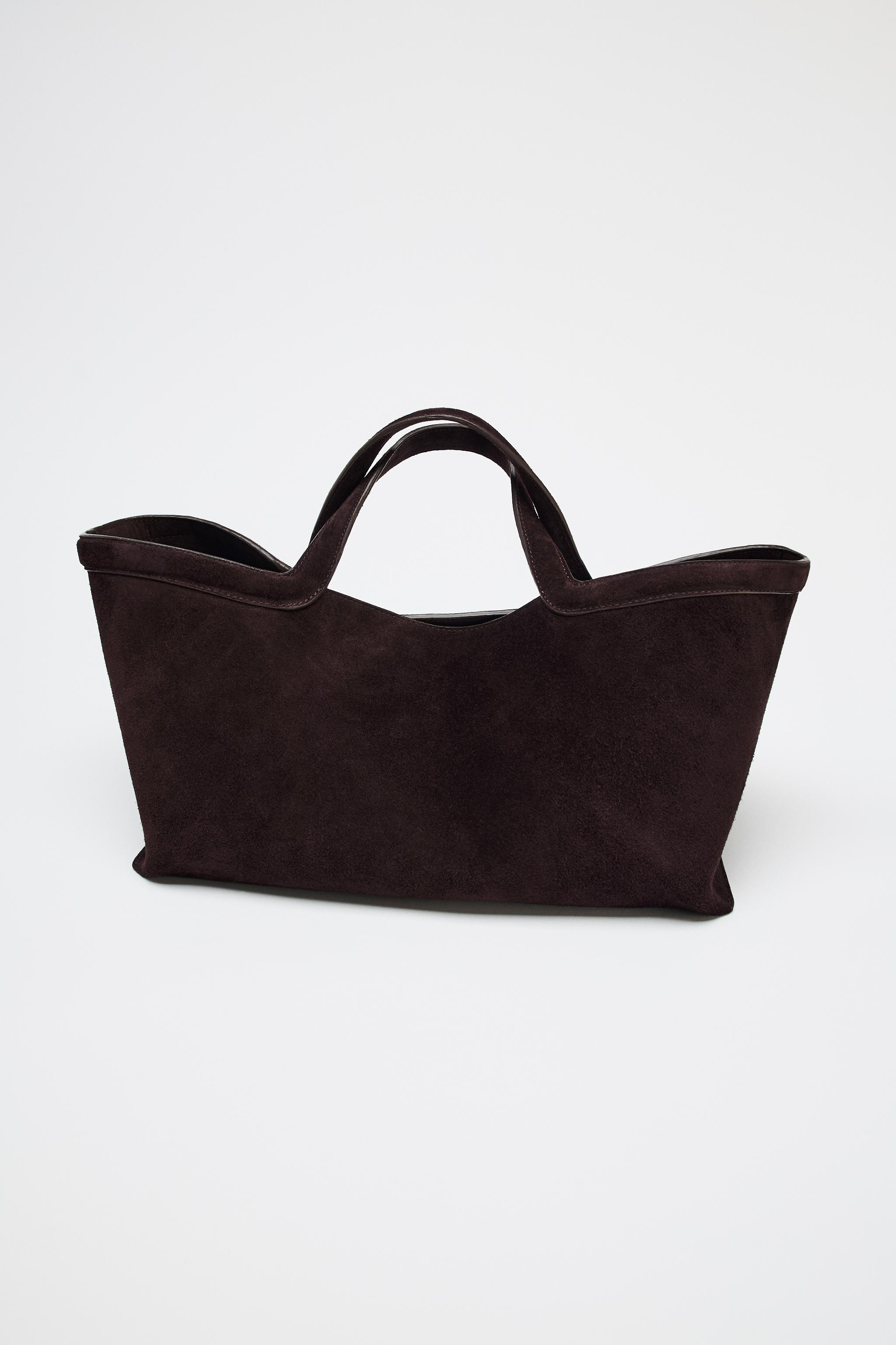 ELONGATED SUEDE TOTE BAG | Zara UK