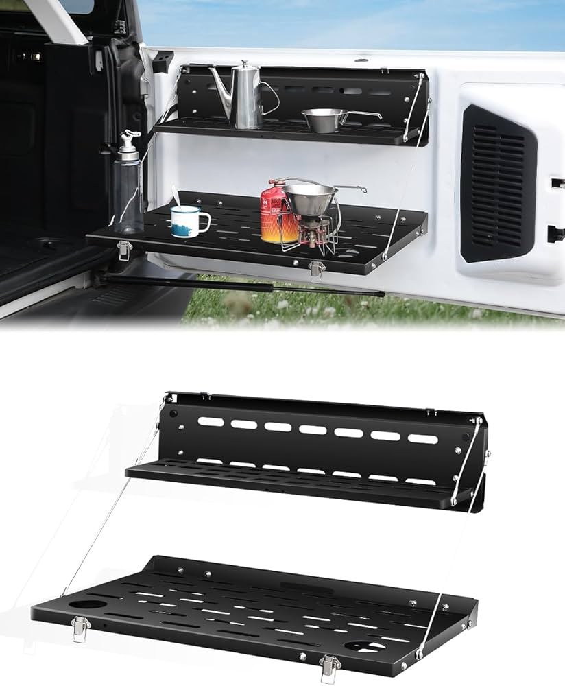 JROAD Bronco Double Layer Tailgate Table for 2021 2022 Ford Bronco 2/4 Door Rear Foldable Cargo S... | Amazon (US)