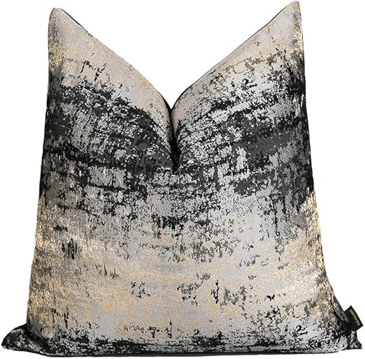 THE-TINOART Metallic Gold Black Cushion Cases Luxury European Throw Pillow Covers Soft Black Deco... | Amazon (US)