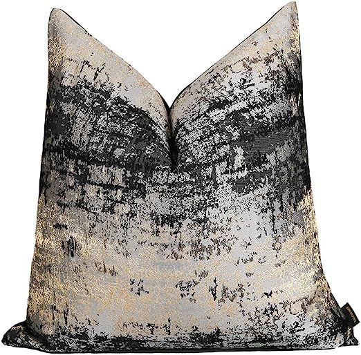 THE-TINOART Metallic Gold Black Cushion Cases Luxury European Throw Pillow Covers Soft Black Deco... | Amazon (US)