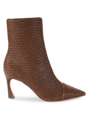 Myra Woven Leather Heel Ankle Boots | Saks Fifth Avenue OFF 5TH