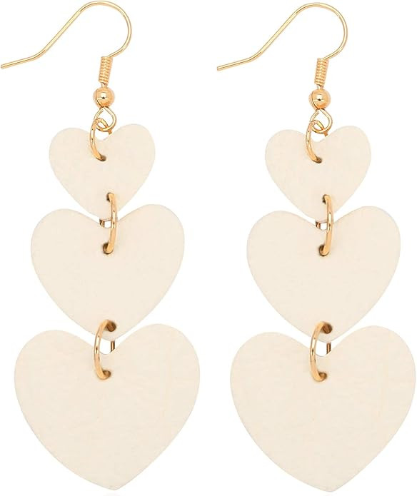 Jagucho Leather Earrings Dangle for Women, Lightweight Hoop Earrings Drop for Teen Girls, Gifts f... | Amazon (US)