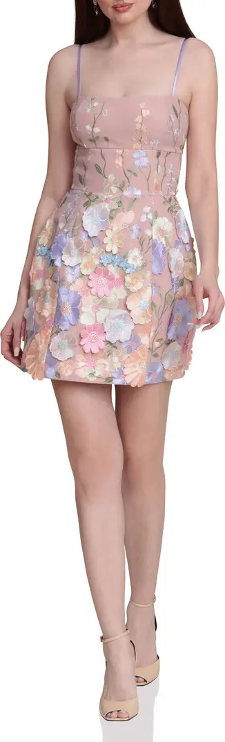 Floral Appliqué Minidress | Nordstrom