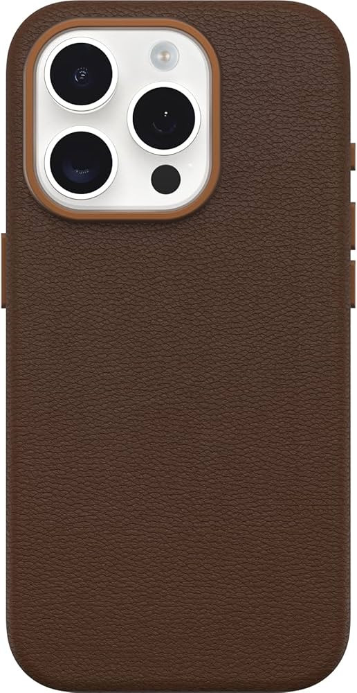 OtterBox iPhone 15 Pro Symmetry Series Cactus Leather for MagSafe - Rich Adobe (Brown), sustainab... | Amazon (US)