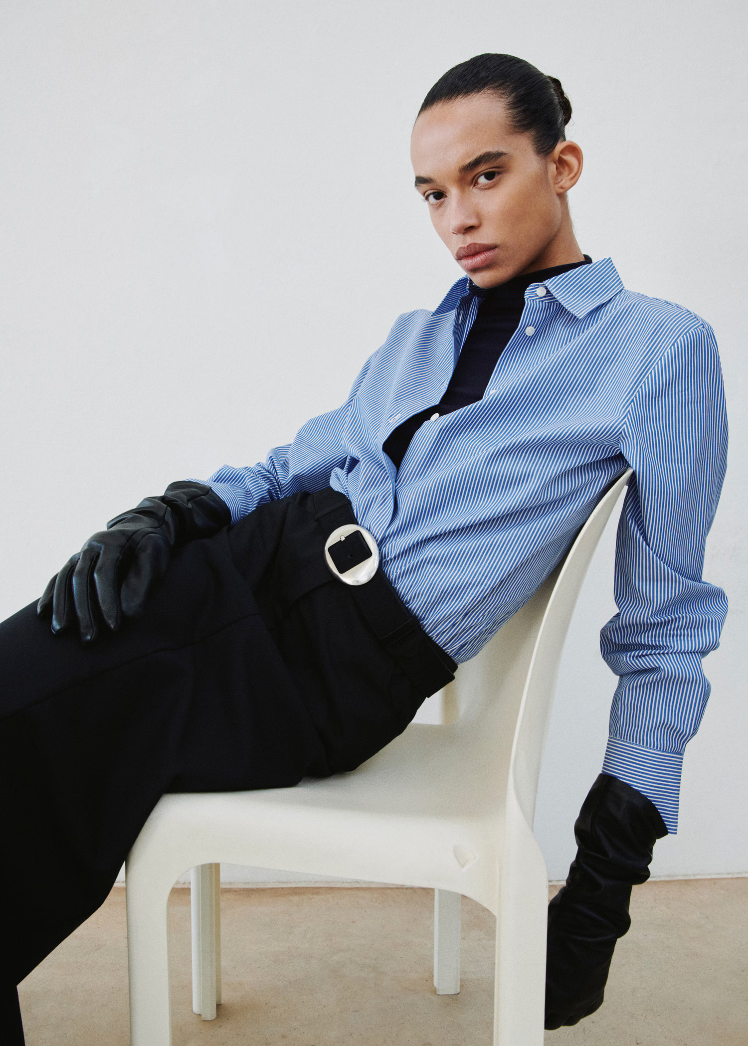 Cotton and lyocell blend straight shirt - Women | MANGO United Kingdom | MANGO (UK)