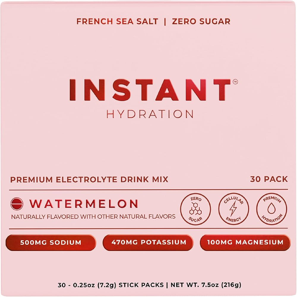 Instant Hydration Electrolytes Powder Packets - Watermelon Electrolyte Drink Mix - Zero Sugar - K... | Amazon (US)