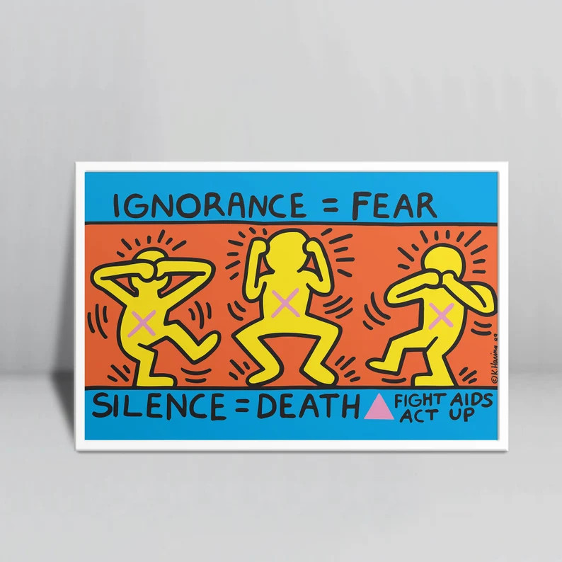 Graffiti Art Ignorance  Fear Silence  Death Keith Haring | Etsy | Etsy (US)