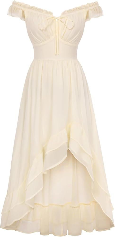 SCARLET DARKNESS Renaissance Corset Dress for Women Off Shoulder Flowy Sundress Wedding Guest Chi... | Amazon (US)