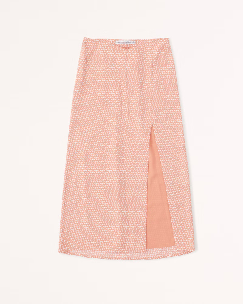 Dipped Waist Midi Skirt | Abercrombie & Fitch (US)