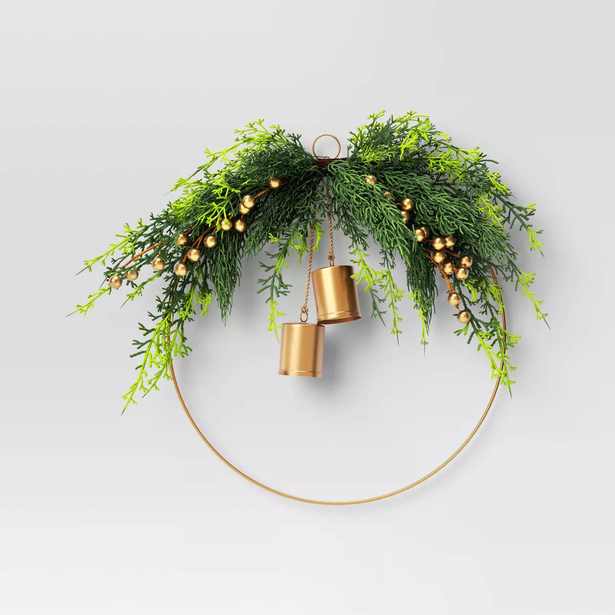 Christmas Hoop Wreath with Gold Bells - Wondershop™ | Target