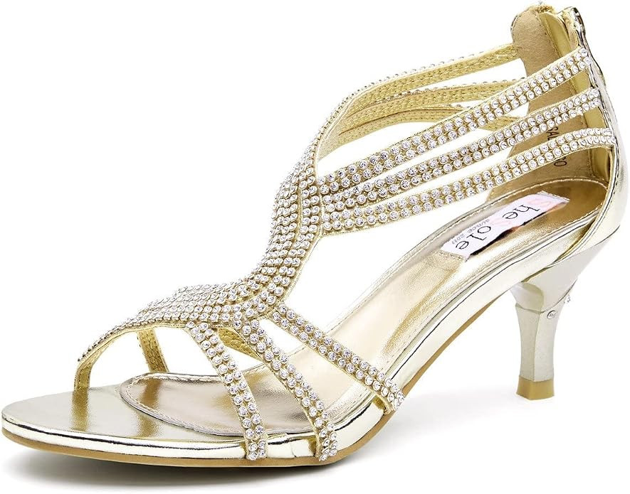 SheSole Women's Low Heel Dance Wedding Sandals Dress Shoes | Amazon (US)