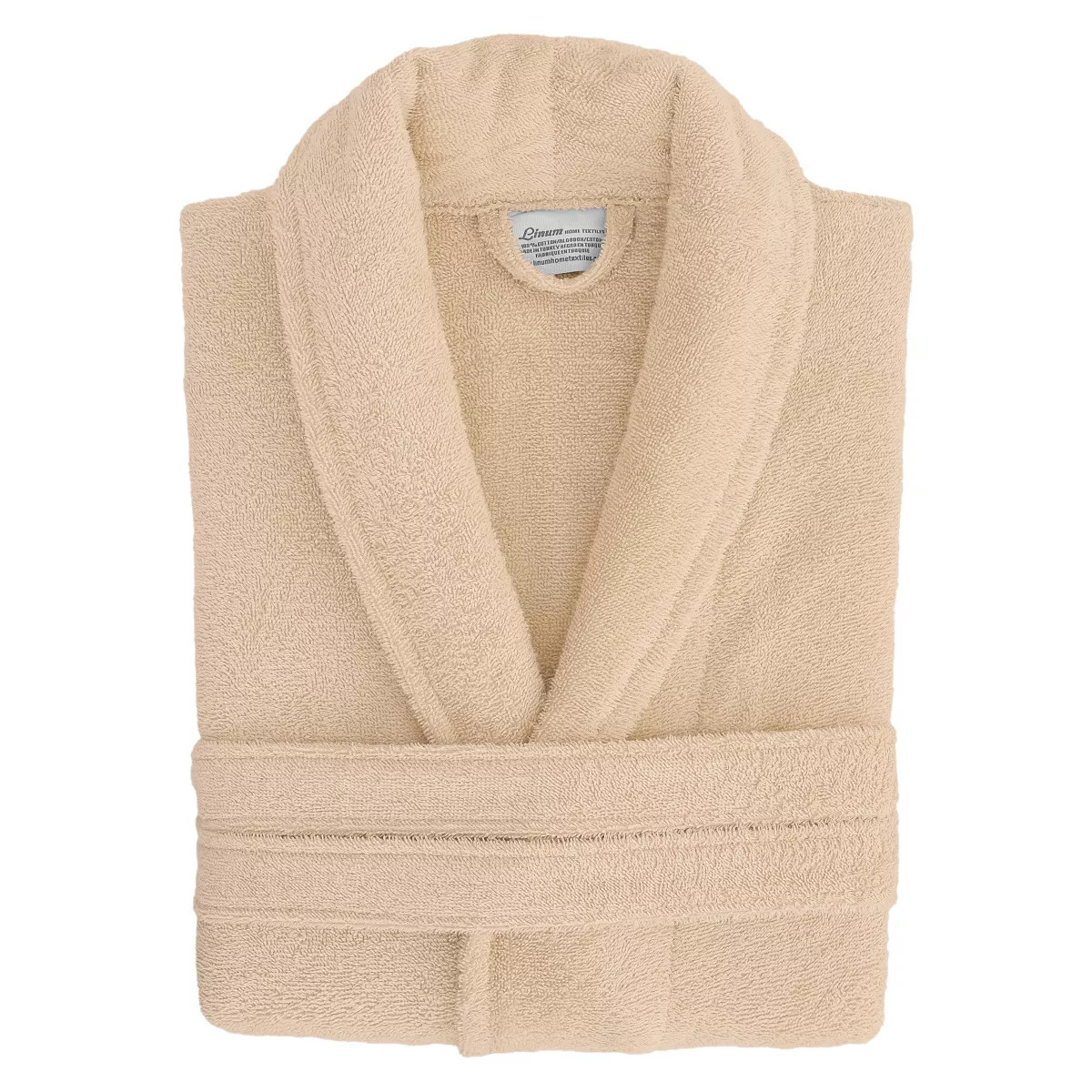 Turkish Cotton Unisex Terry Cloth Bathrobe Beige - Linum Home Textiles | Target