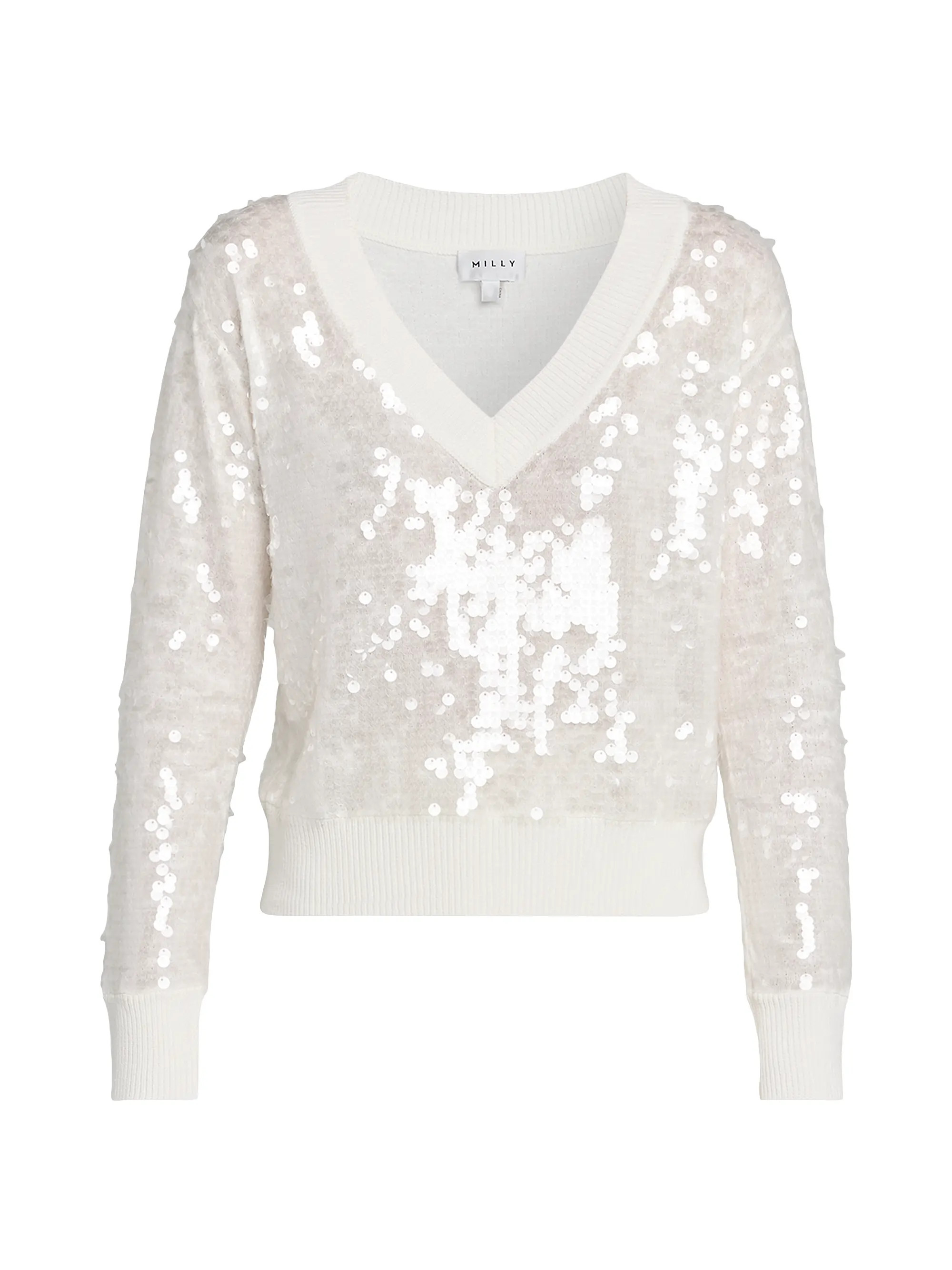 Ilaria Sequined Cotton-Blend Sweater | Saks Fifth Avenue