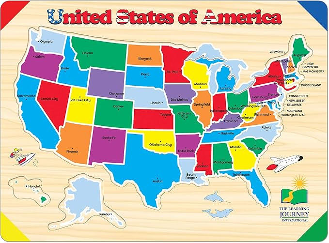 The Learning Journey Lift & Learn Puzzle - USA Map - Preschool Toys & Gifts for Boys & Girls Ages... | Amazon (US)