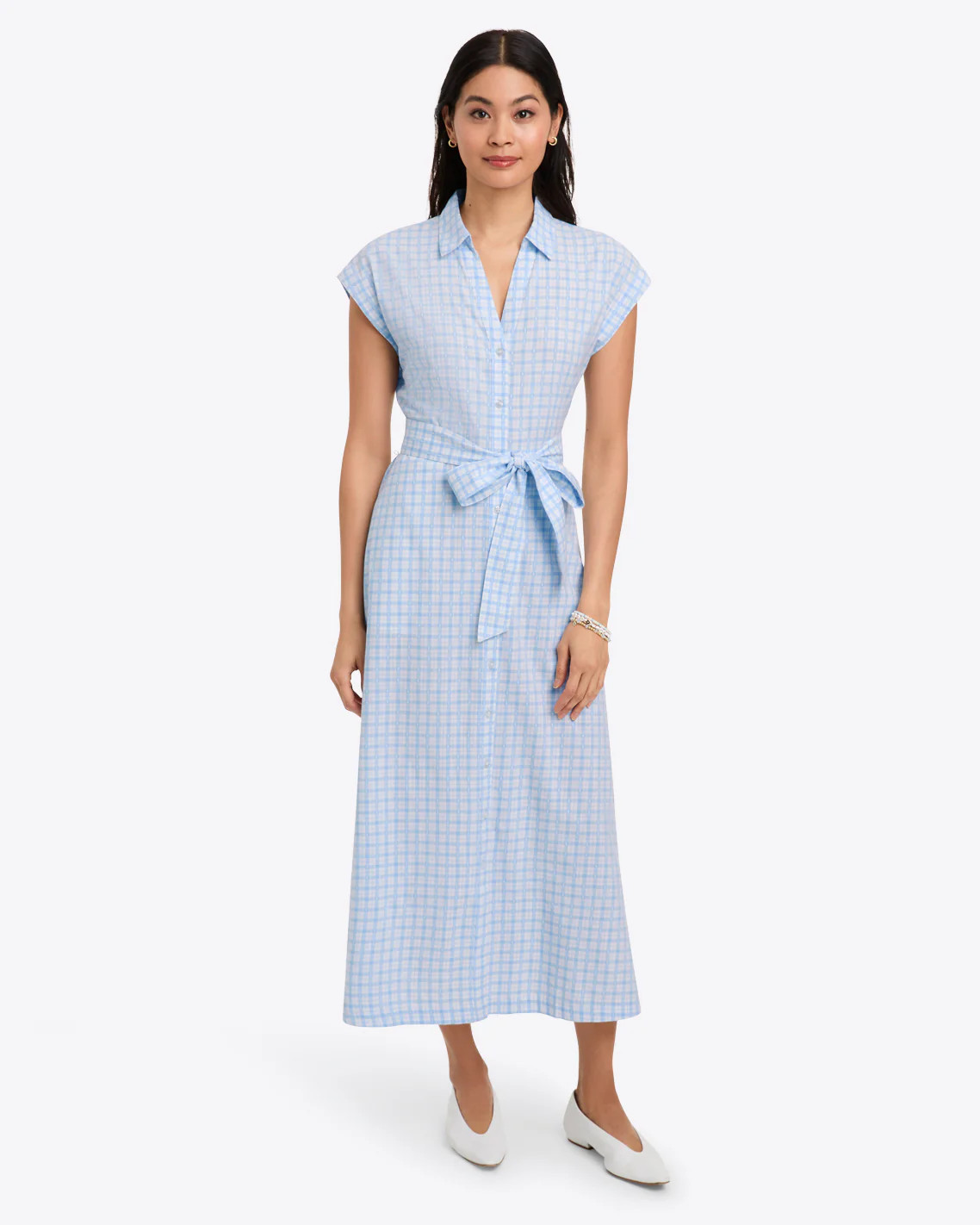 Riley Midi Shirtdress in Cotton Dobby | Draper James (US)