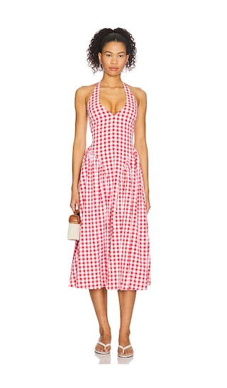 Lottie Halter Maxi Dress in Red Gingham | Revolve Clothing (Global)