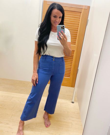 These super cute cropped pants make a nice workwear outfit for teachers or the office! They come in 4 colors.

(I feel they run tight and recommend sizing up.)

#LTKFindsUnder50 #LTKWorkwear #LTKSaleAlert