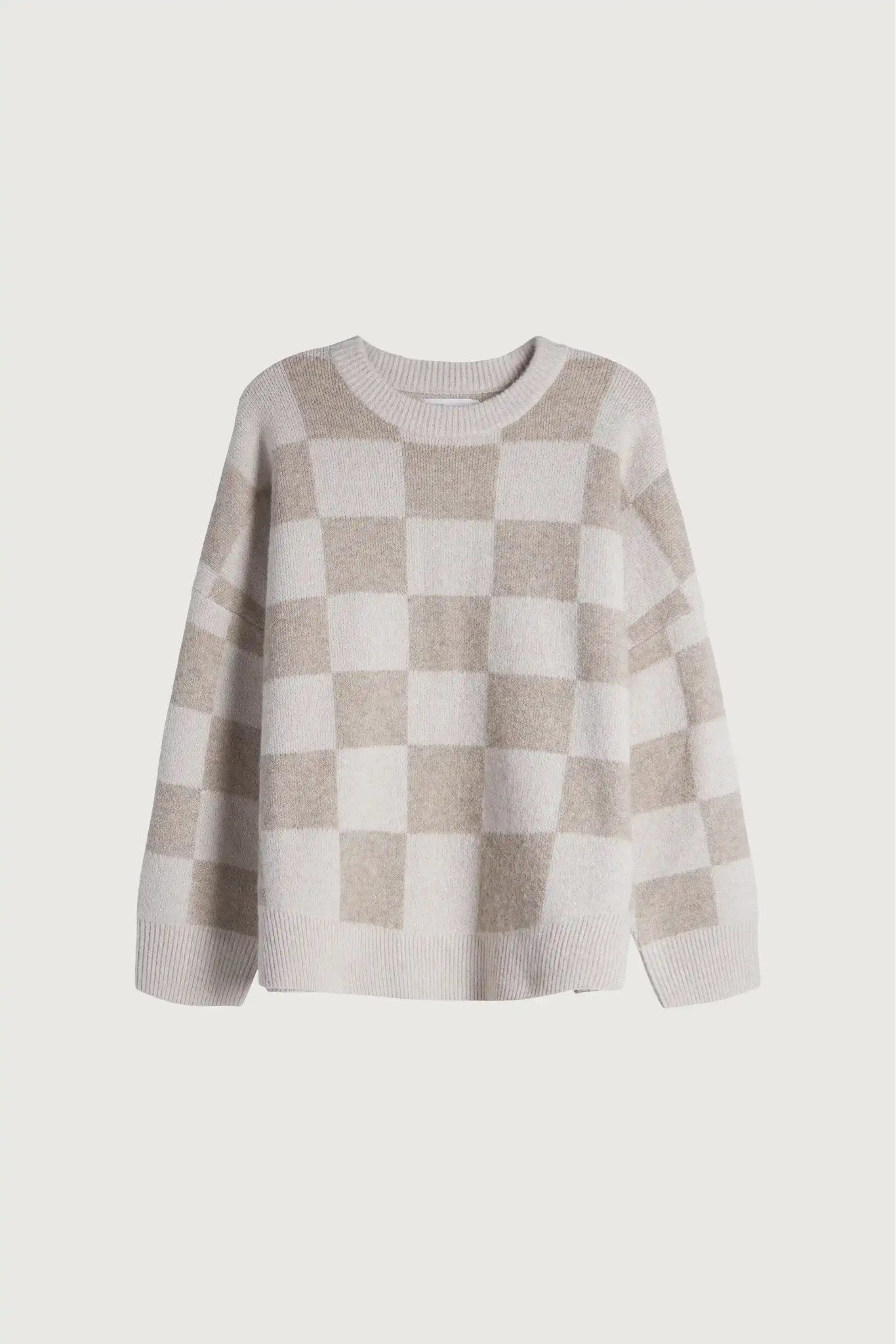 Minimalist Checked Crewneck Sweater main image 1