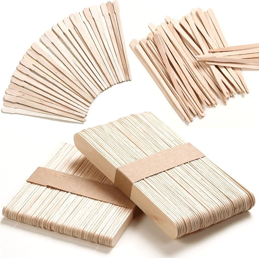 Wooden Wax Sticks - HOOMBOOM 300 Pcs Waxing Sticks - 4 Style Assorted Wooden Wax Sticks - For Bod... | Amazon (US)