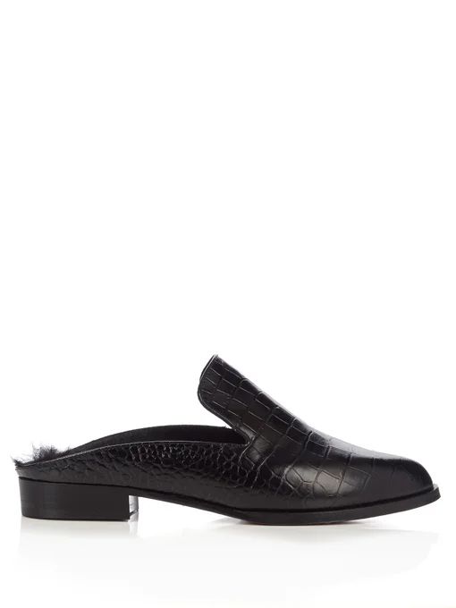 Alice crocodile-embossed leather slip-on loafers | Matches (US)