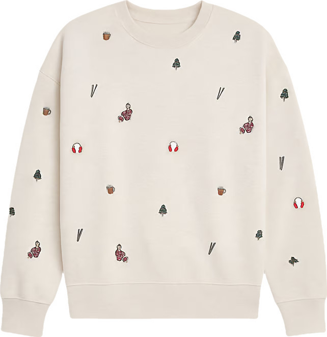 Holiday Embroidered Relaxed Fit Sweatshirt | Maurices
