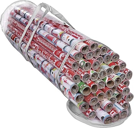 Primode Wrapping Paper Storage Bag, Gift Wrap Organizer, Fits 40 Inch Long Rolls, Hold Up to 24 R... | Amazon (US)